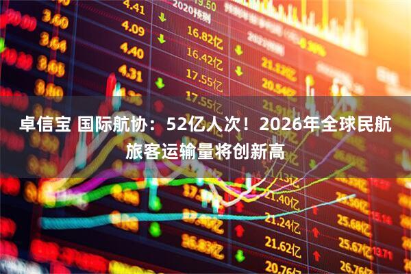 卓信宝 国际航协：52亿人次！2026年全球民航旅客运输量将创新高
